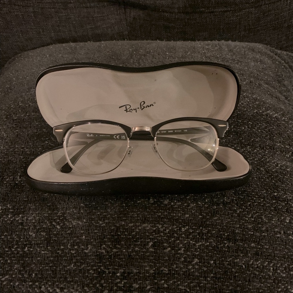 Ray-Ban Eyeglass Frames RB5154 2000 Black Silver Square Full Rim 51-21-145